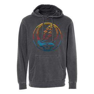 Grateful Dead Retro Stripes Stealie Pigment Dyed Unisex Hoodie
