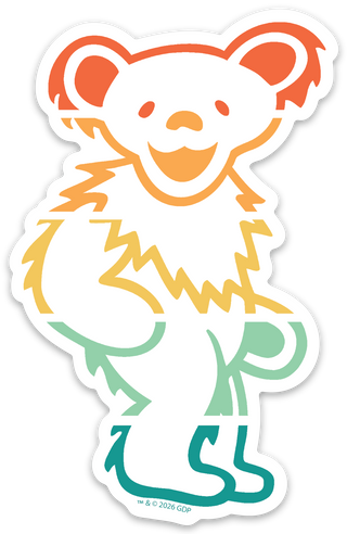 Grateful Dead Retro Stripes Bear Sticker
