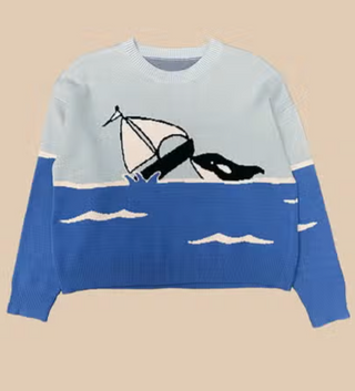 Orca & Sailboat Knit Sweater
