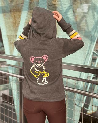 Grateful Dead Sunset Bear Women's Stripes Zip Hoodie