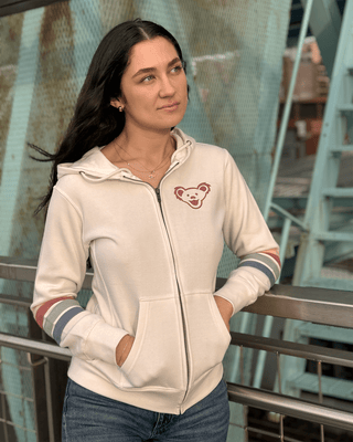 Grateful Dead Sunset Bear Women's Stripes Zip Hoodie