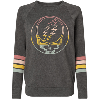 Grateful Dead Sunset Stealie Women's Striped Sweatshirt - SOME SIZES SHIP LATE NOVEMBER