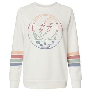 Grateful Dead Sunset Stealie Women's Striped Sweatshirt - SOME SIZES SHIP LATE NOVEMBER