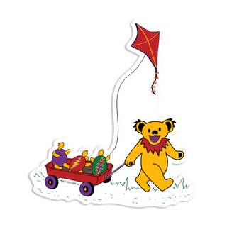 Grateful Dead Terrapin & Bear Red Wagon Sticker