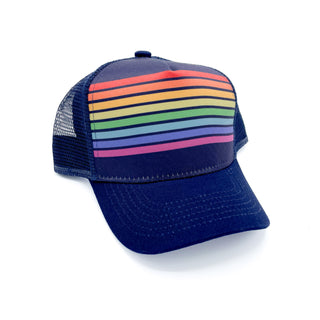 Rainbow Toddler Trucker Hat Blue