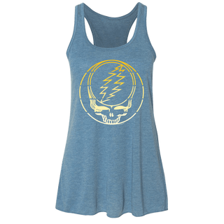 Grateful Dead Yellow Stripes Stealie Flowy Racerback Tank