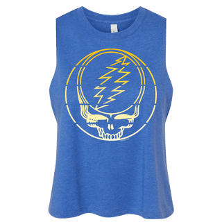 Grateful Dead Yellow Stripes Stealie Crop Racerback Tank