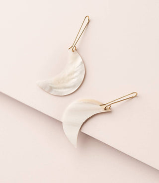 Rajani Crescent Moon Drop Earrings