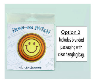 Retro Smiley Face Embroidered Iron-On Patch