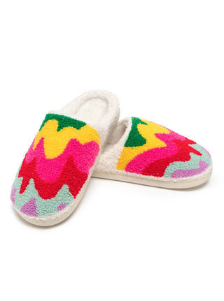 Multi-Colored Wavy Pattern Slippers