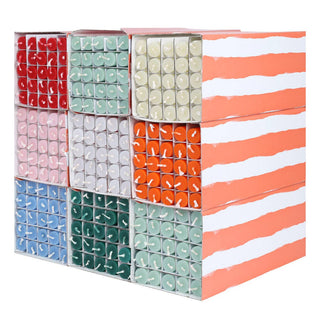 Green Stripe Dinner Candles