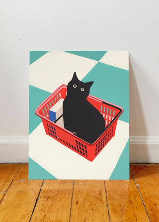 Black Bodega Cat Print
