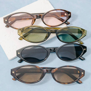 Slim Oval Cat Eye Sunglasses