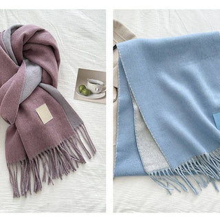 Wool Reversible Tassel Scarf