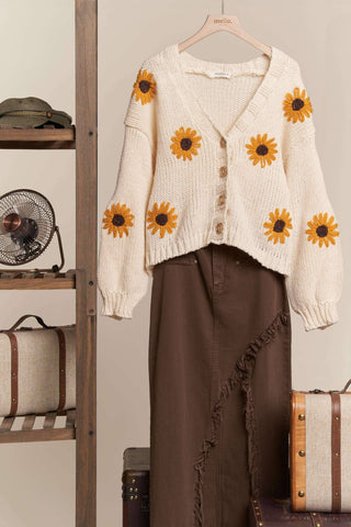 Sunflower V Neck Cardigan