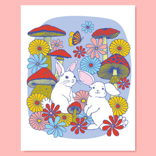 Mushroom Bunnies Print