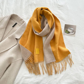 Wool Reversible Tassel Scarf
