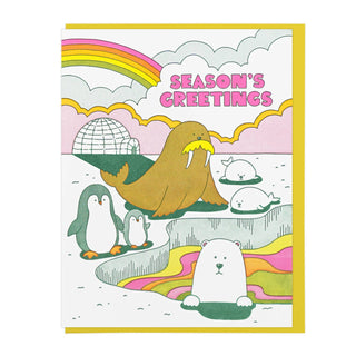 Season's Greetings Arctic Animals Greeting Card