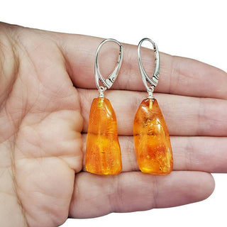 Cognac Amber Drop Earrings