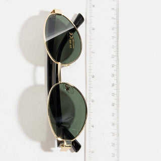 Oval Metallic Frame Sunglasses