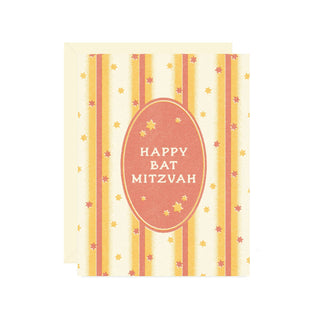 Bat Mitzvah Striped Greeting Card