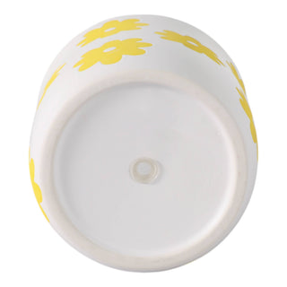 White/Yellow Ceramic Flower Power Planter