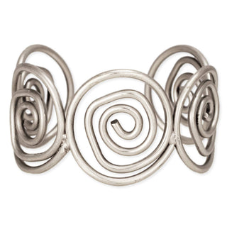 Silver Wire Swirl Cuff Bracelet