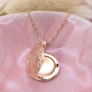 Gold Floral Locket Necklace