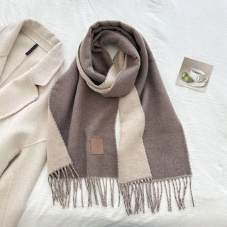 Wool Reversible Tassel Scarf