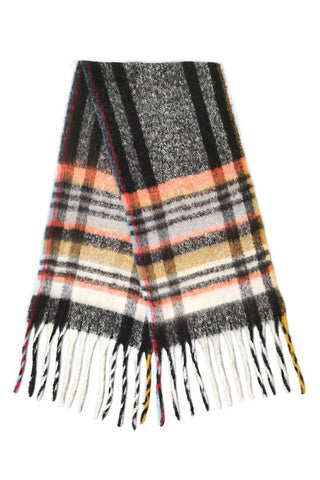 Women's Multi Stripe Cozy Scarf w Fringe