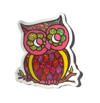 Glitter Owl Sticker