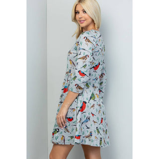 Bird Print Tunic Dress