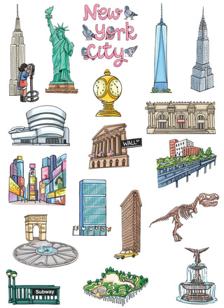 New York City Map with Sticker Sheet