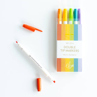Pastel Rainbow Double Tip Marker Set