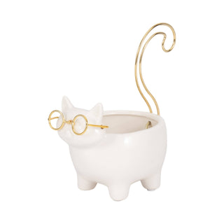 Ceramic Boho Kitty Cat Trinket Dish