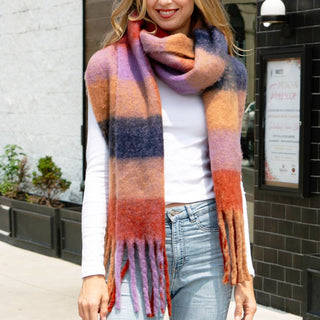 Plaid Oblong Scarf Shawl