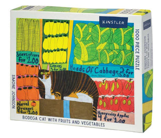 Bodega Cat with Fruits and Vegetables by Simone Johnson Puzzle