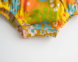 Baby Flutter Romper in Sixties Wild Blooms One Piece