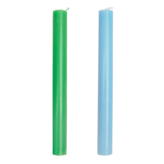 Inner Green & Blue Dinner Candles