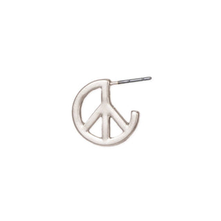 Think Peace Silver Hoop Earrings