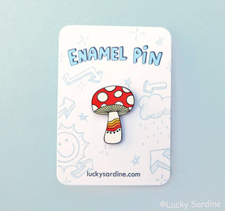 Retro Mushroom Enamel Pin