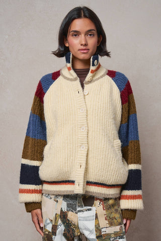 Chunky Rib-Knit Faux Fur Lined Cardigan