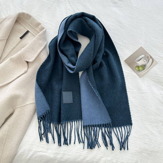Wool Reversible Tassel Scarf