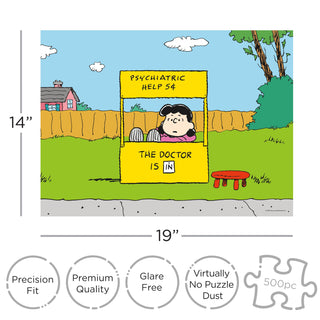 Peanuts Lucy Doctor is In 500 Piece Jigsaw Puzzle