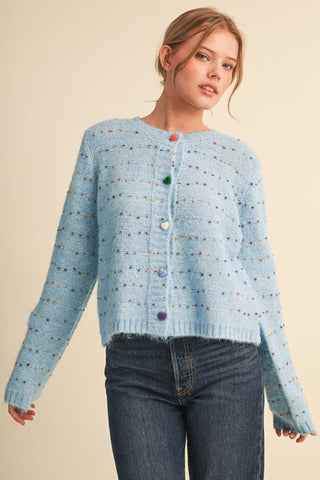 Speckled Knit Sweater Cardigan