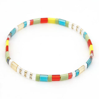 Boho Turquoise Tile Bead Bracelet
