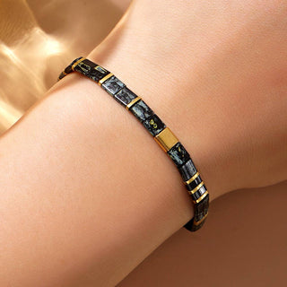 Boho Turquoise Tile Bead Bracelet