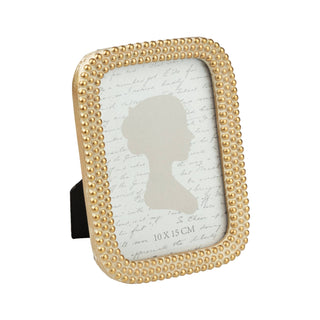 Gold Beaded 4”x6” Picture Frame