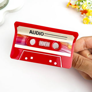 Retro Red Cassette Claw Clip