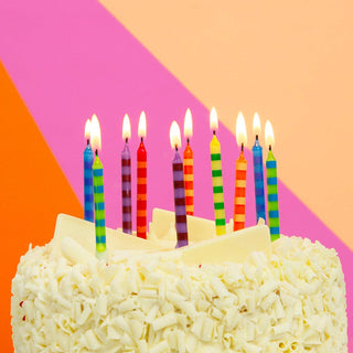 Striped Multicolor Birthday Candles